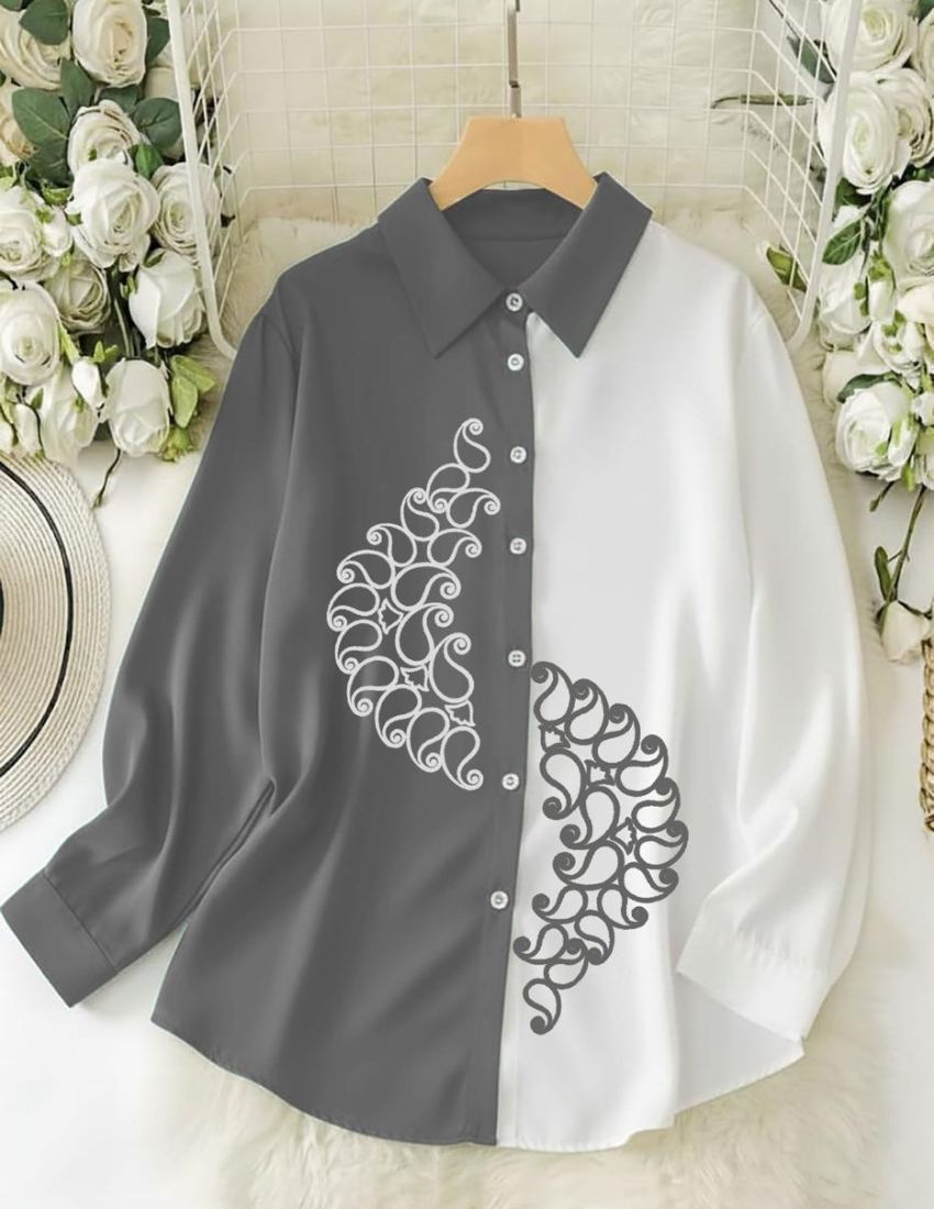 Dual Tone Casual Shirts - Grey