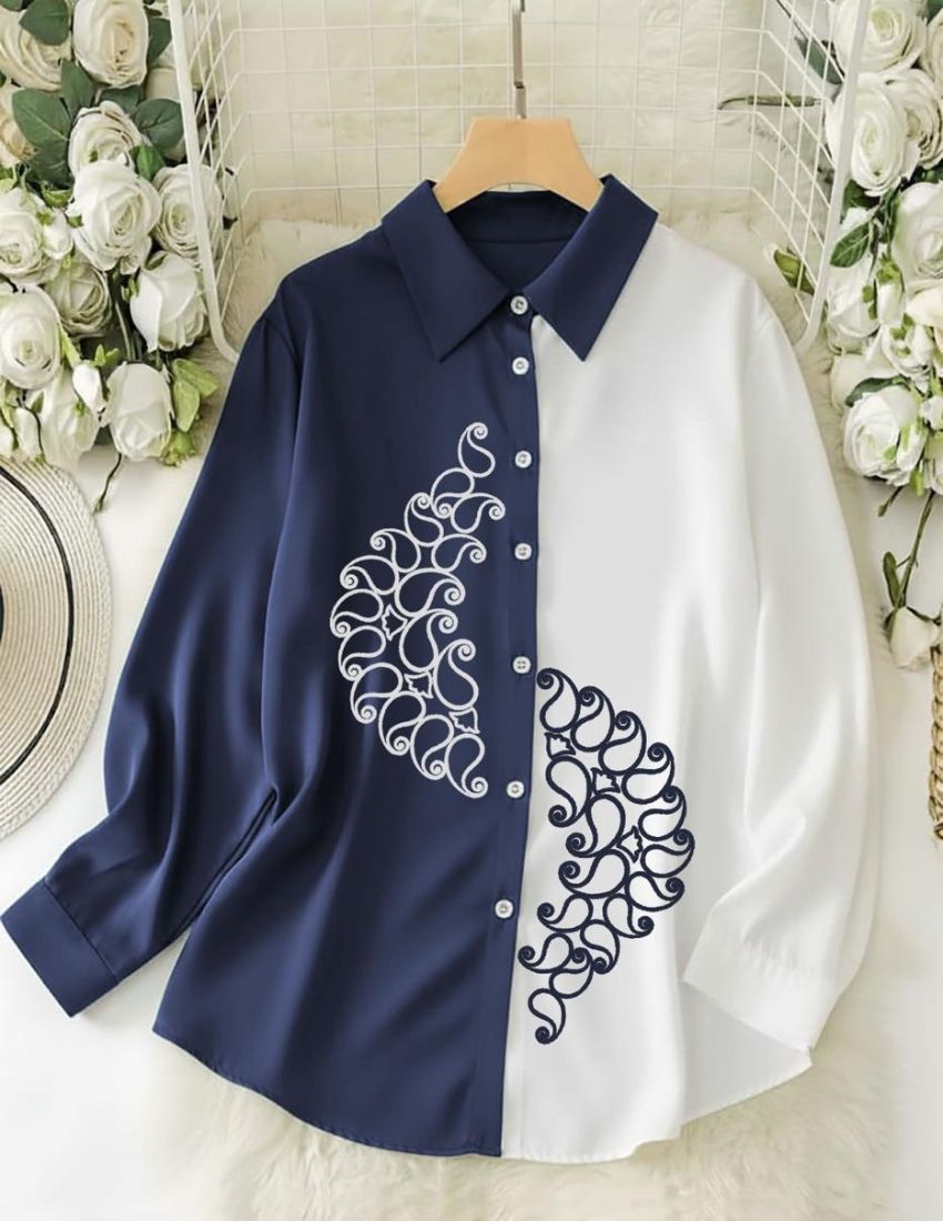 Dual Tone Casual Shirts - Blue