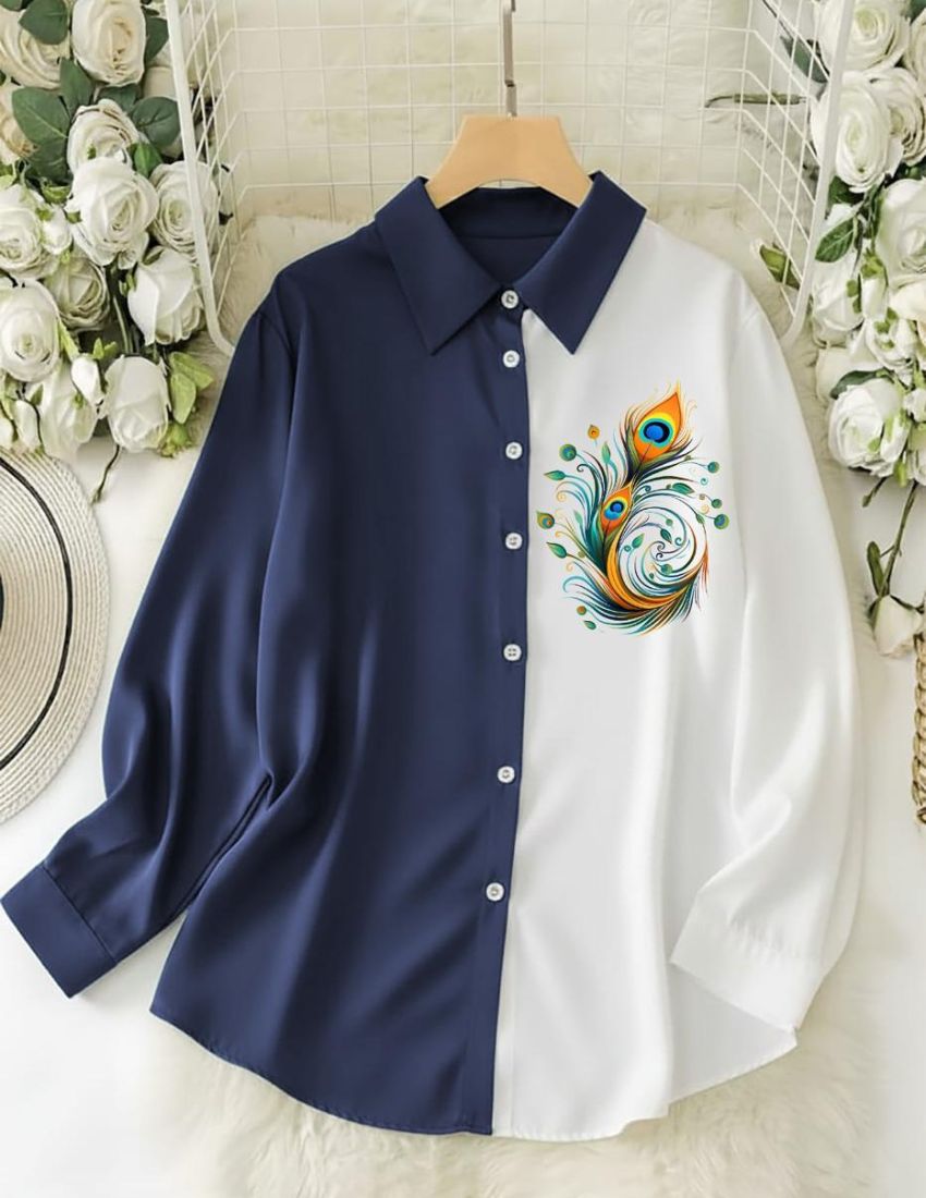 Artistic Printed Shirt - Blue