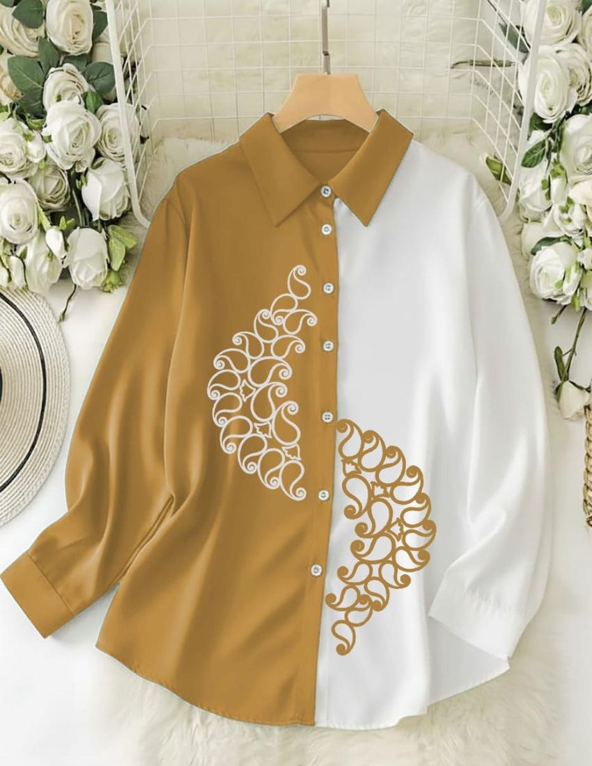 Dual Tone Casual Shirts - Yellow