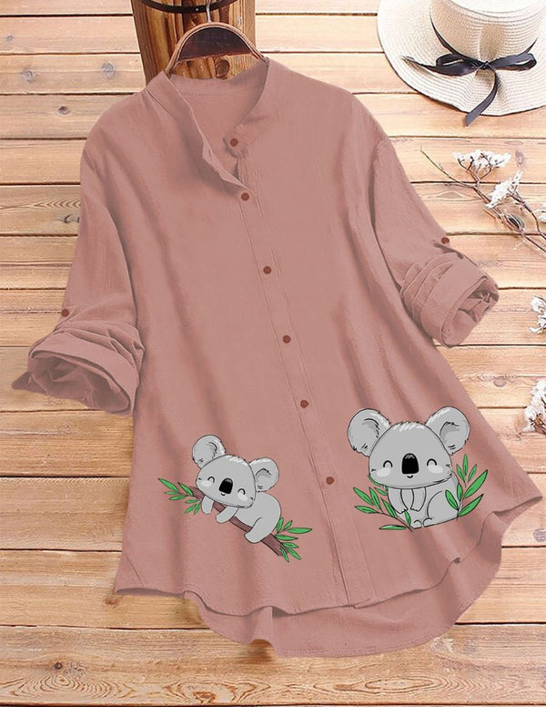 Sloth Bear Top for Women - Peach