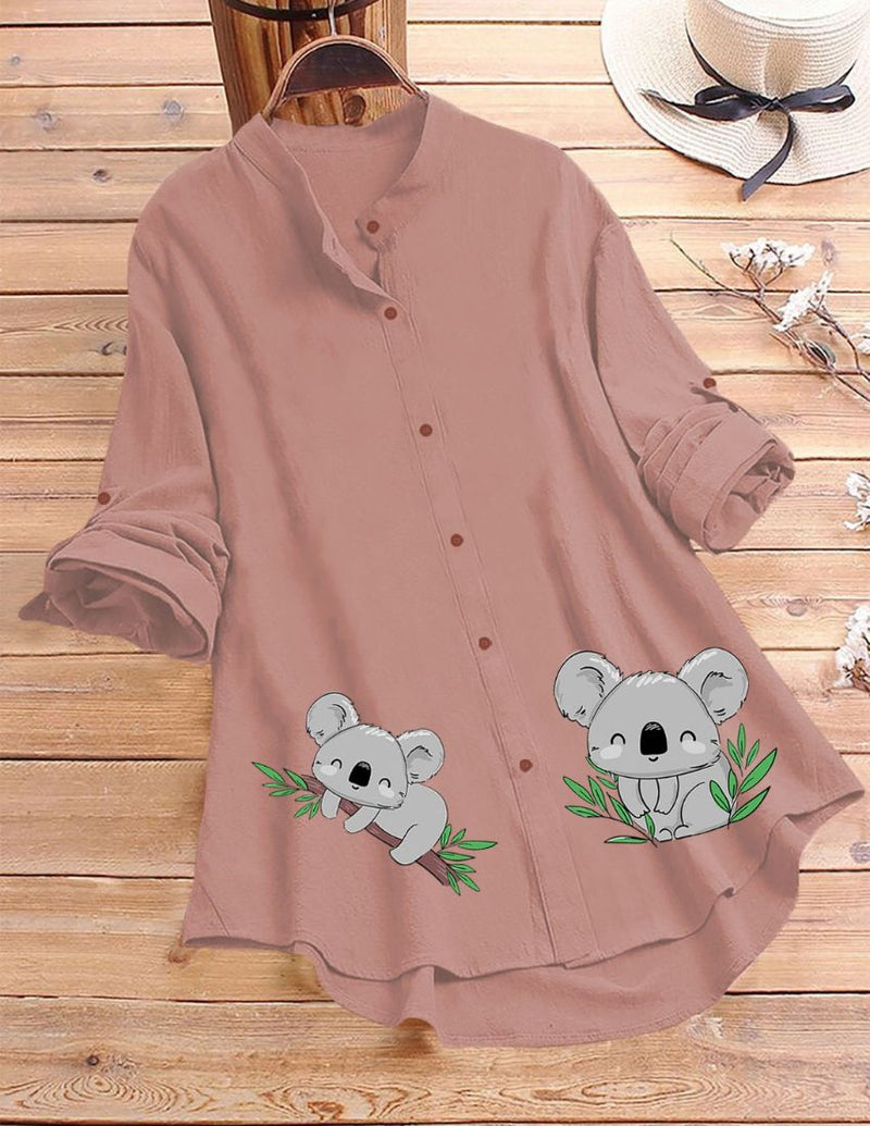 Sloth Bear Top for Women - Peach