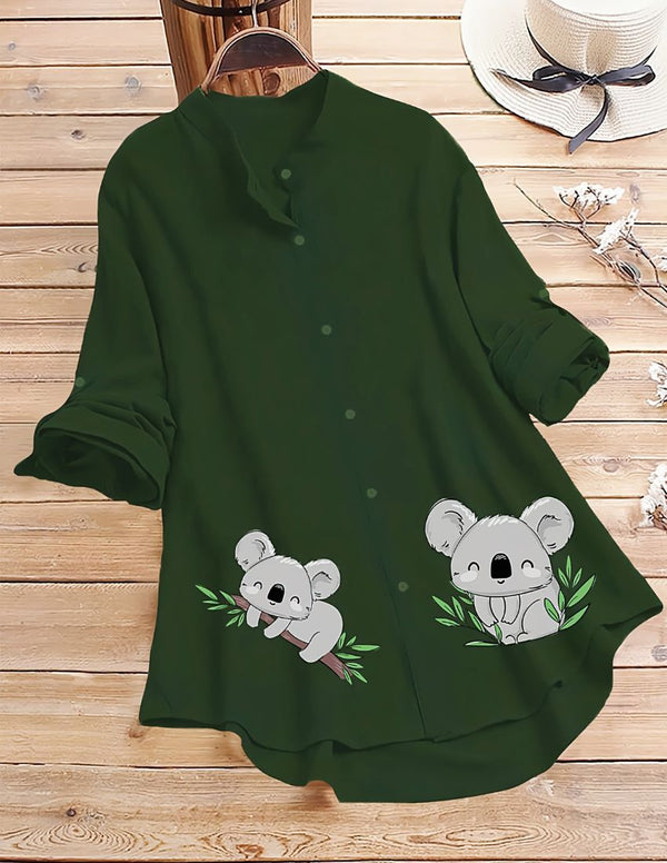 Sloth Bear Top for Women - Dark Green