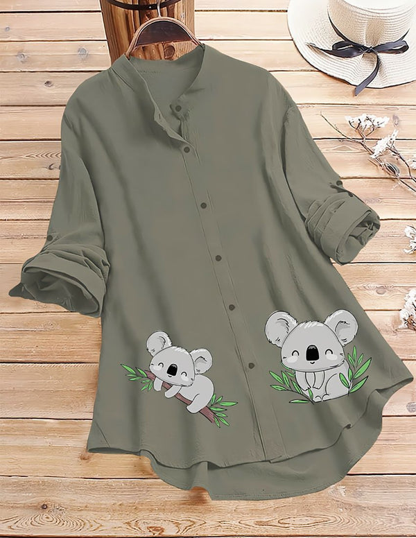 Sloth Bear Top for Women - Grey